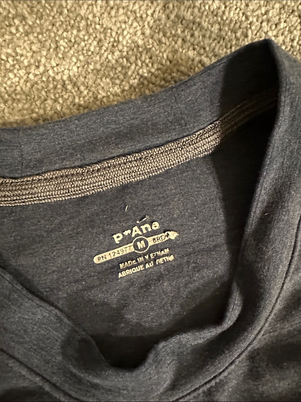 Prana Men's Long-Sleeve Crew in Navy Heather - Picture 2 of 3